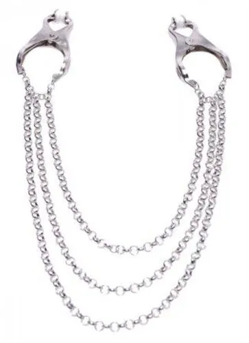 Affix Triple Chain Nipple Clamps XR Brands Master Series Vibrators