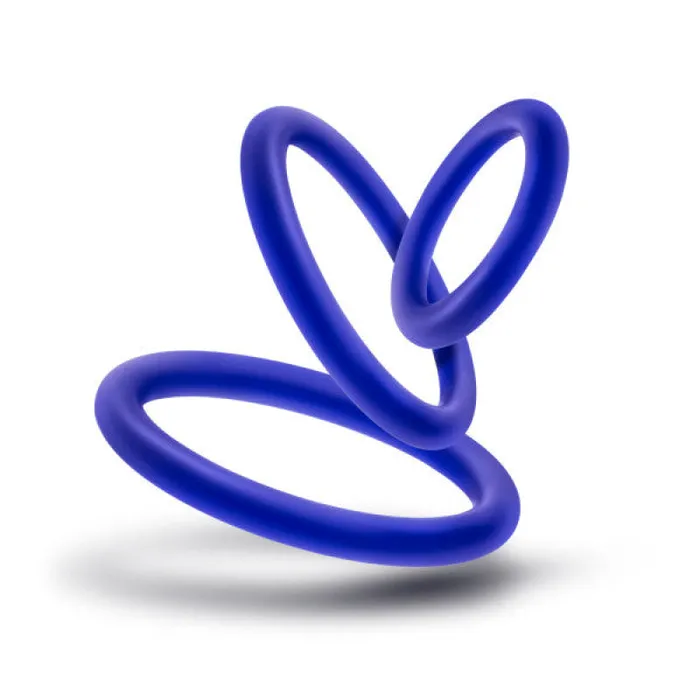 Anal | Blush Novelties Performance - Vs4 Pure Premium Silicone Cockring Set - Indigo Anal | Blush Novelties Performance - Vs4 Pure Premium Silicone Cockring Set - Indigo