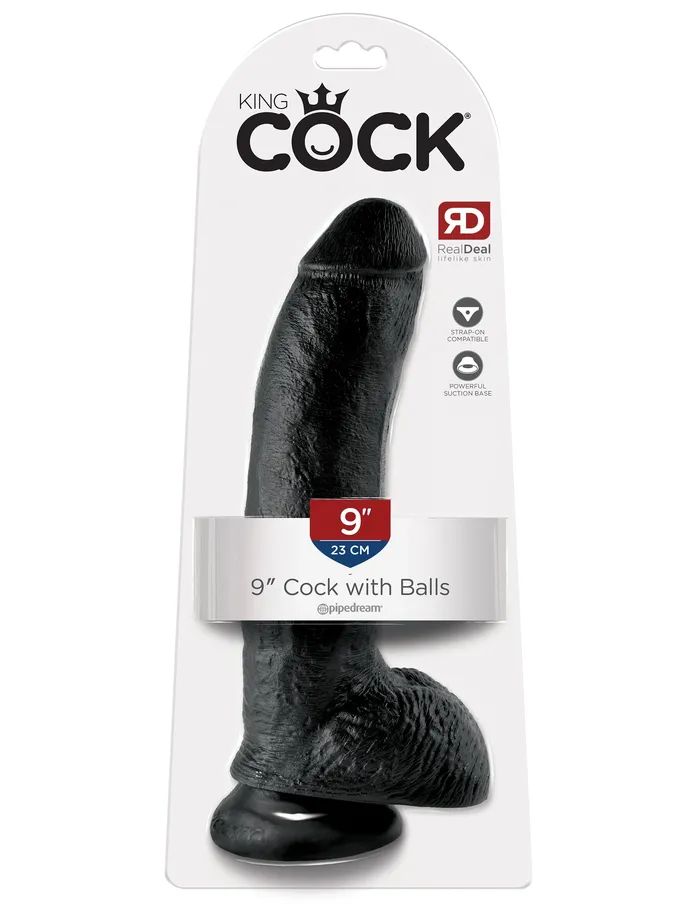 Pipedreams Dildos King Cock 9 Cock with Balls Black