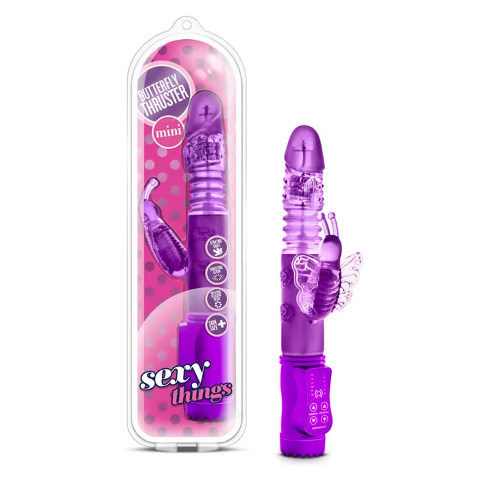 Vibrators | Blush Novelties Sexy Things Butterfly Thruster Mini - Purple Vibrators | Blush Novelties Sexy Things Butterfly Thruster Mini - Purple