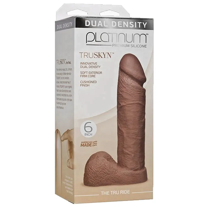 Anal Platinum Premium Silicone Platinum The Tru Ride Realistc 6 inch Caramel