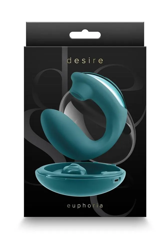 Desire Euphoria Dual End Vibrator with Air Pulse Clitoral Stimulation Desire Female Sex Toys