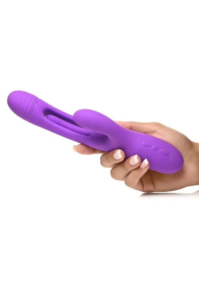 Female Sex Toys Inmi Inmi TriFlick Flicking Rechargeable Silicone Rabbit Vibrator