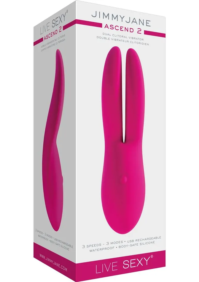 Jimmyjane Live Sexy Ascend 2 Rechargeable Silicone Dual Clitoral Vibrator Jimmyjane Female Sex Toys Jimmyjane Live Sexy Ascend 2 Rechargeable Silicone Dual Clitoral Vibrator Jimmyjane Female Sex Toys
