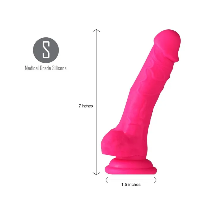 Dildos Maia Toys Billee 7 Realistic Silicone Dong Neon Pink 