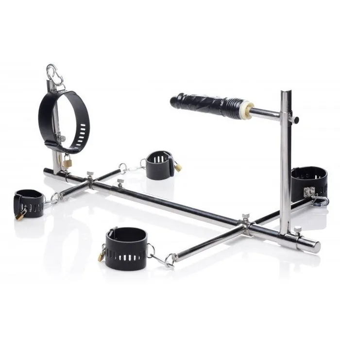 Imprisoned Metal Stockade w Dildo Master Series Female Sex Toys