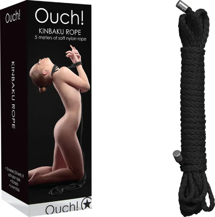 Shots Media Vibrators Kinbaku Rope 5m Black Sex Toy Adult Pleasure