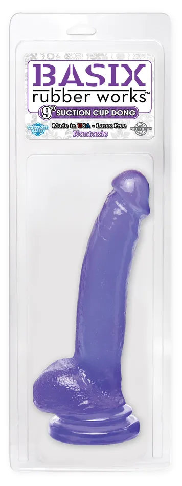 Pipedream Products Dildos Basix Rubber Works 9in Suction Cup Dong Purple
