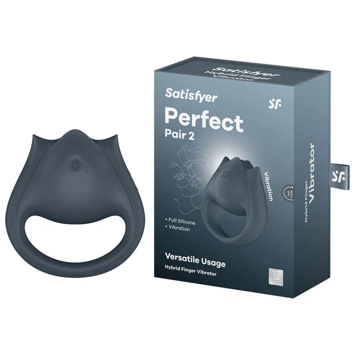 Satisfyer Male Sex Toys Satisfyer Perfect Pair 2 Grey USB Rechargeable Vibrating Couples Cock Ring Satisfyer Male Sex Toys Satisfyer Perfect Pair 2 Grey USB Rechargeable Vibrating Couples Cock Ring