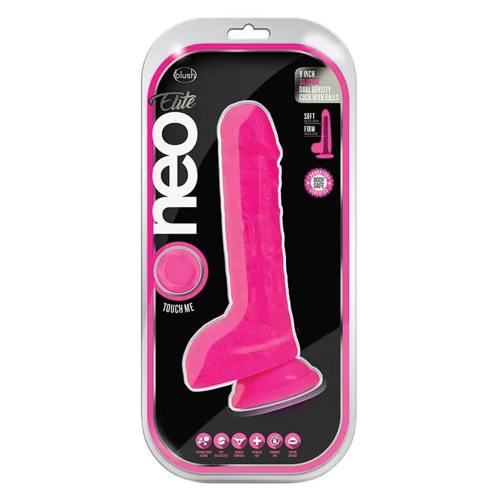 Female Sex Toys Neo Elite Silicone Dual Density 9 Dildo Blush