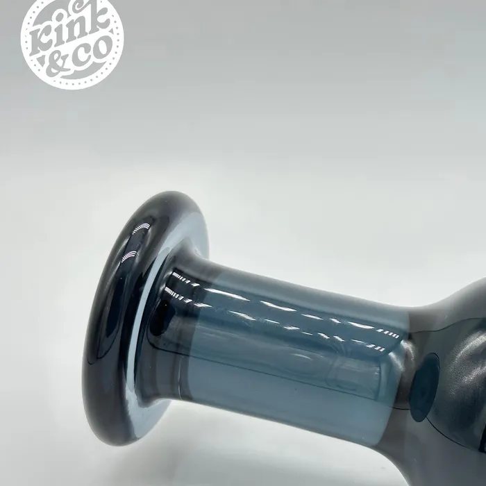 KinkCo Anal Black Glass Dildo with Flat Base
